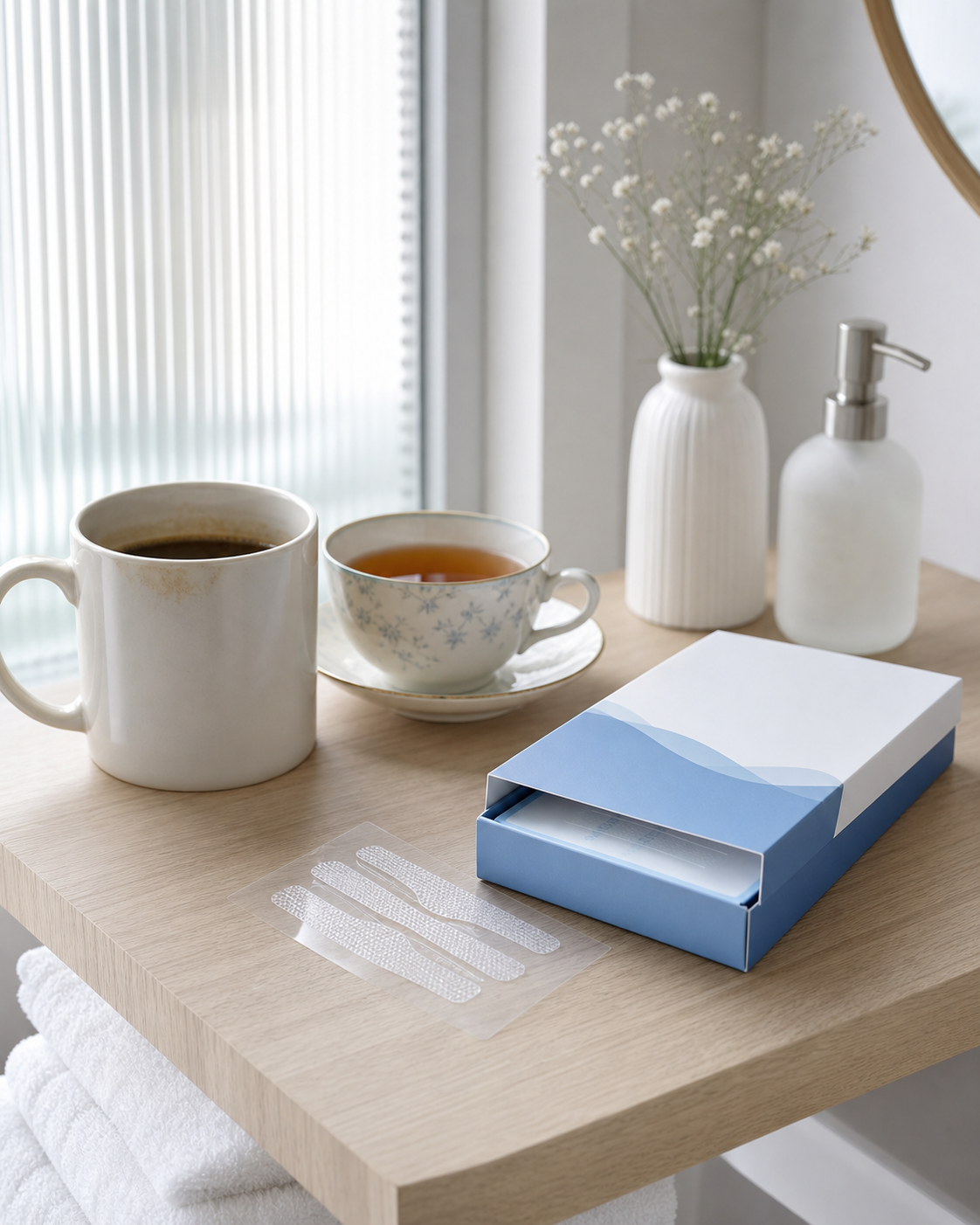 Kaffe, te och whitening strips i vardagen